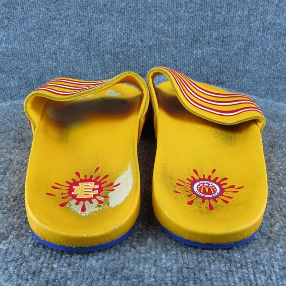 adidas McDonalds Eric Emanuel Men Slide Sandals Yellow Synthetic Slip On Size 12 - Picture 5 of 10